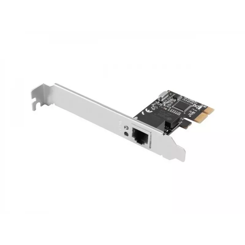 Tarjeta de red Ethernet interna LANBERG PCE-1GB-201, PCI Express, 1× RJ-45 Gigabit (1000 Mbit/s), negro