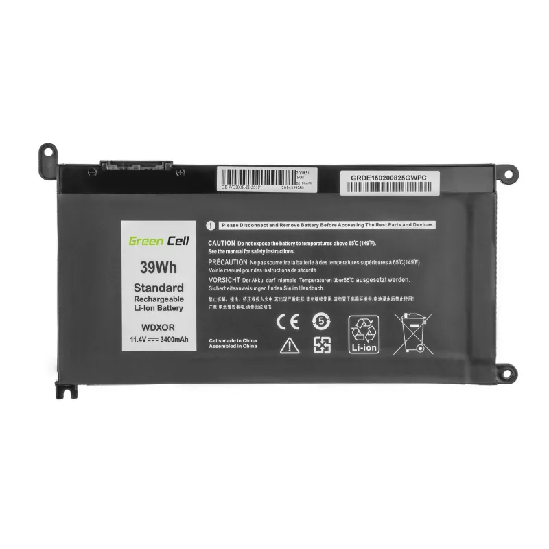 Batería Green Cell DE150 para DELL Inspiron — LiPo 11,4V 3400mAh, negra, 1 ud.