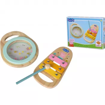 Peppa Pig set de música de madera, juguete musical de 2 piezas