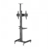 Soporte de TV de suelo Gembird TVS-70T-02 para pantallas de 37 inch-70 inch, máx. 70 kg, VESA 200x200-600x400, inclinable ±5°/-12°, altura ajustable, ruedas, gestión de cables