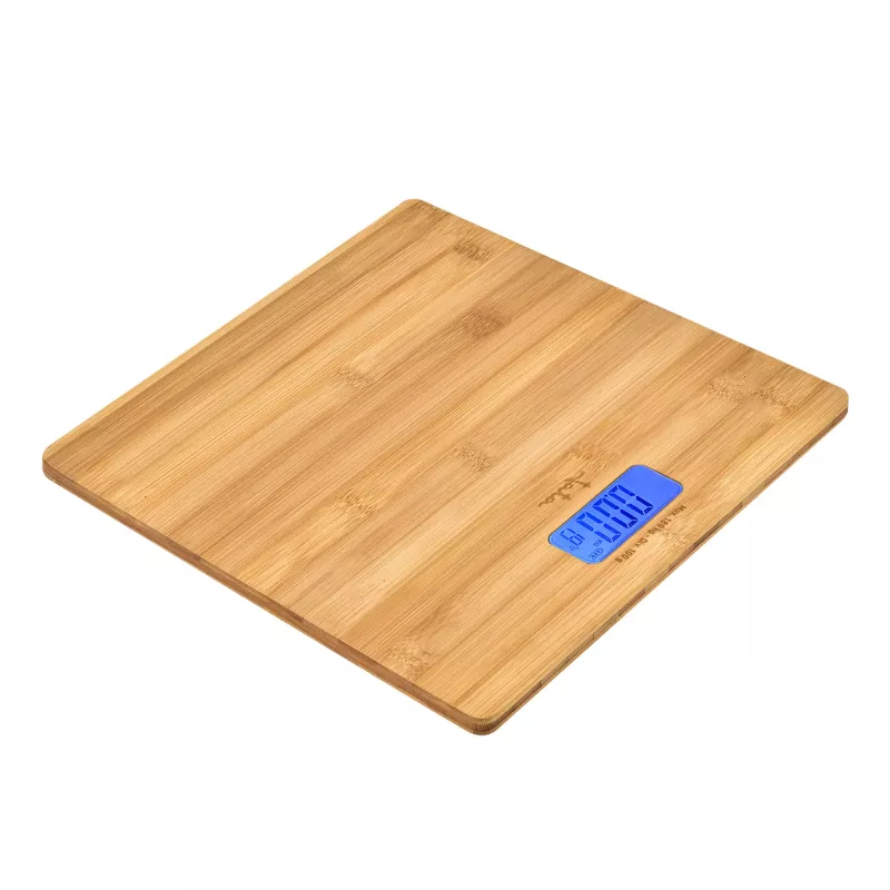 Jata HBAS1489 báscula de baño electrónica, 180 kg, graduación de 100 g, plataforma de bambú prensado, pantalla LCD