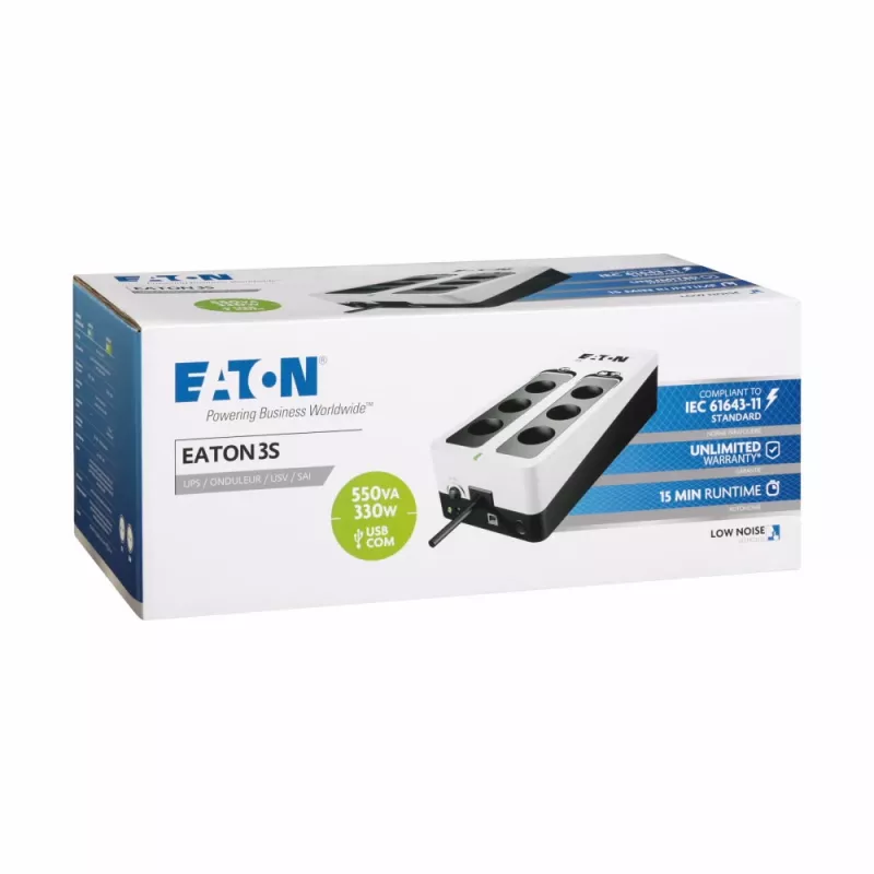 Eaton 3S 550 DIN 0,55 kVA 330 W 6 tomas de corriente AC