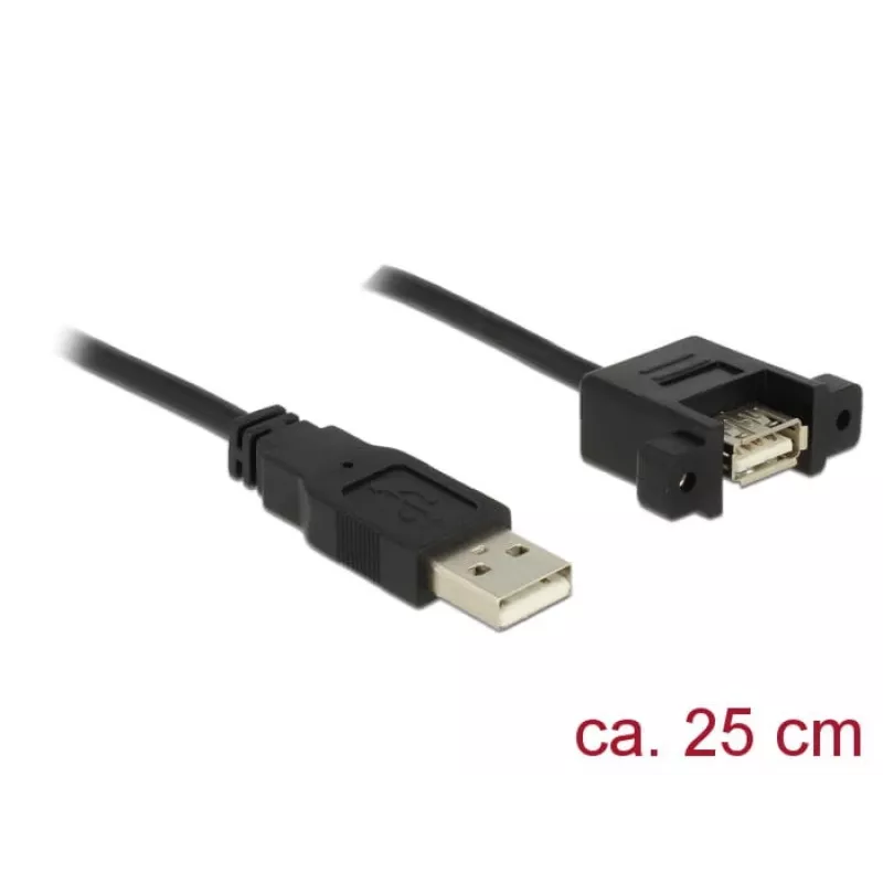 Cable USB DeLOCK 85462 USB 2.0 0,25 m negro