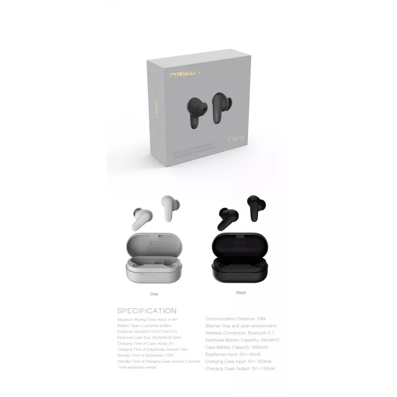 Auriculares in-ear Orsen T3 Bluetooth
