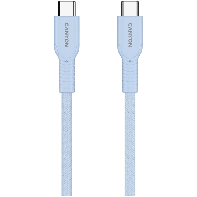 CANYON Cable OnWire 60CL C-C 60W COLOR trenzado 1m azul claro