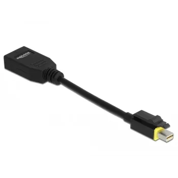 DeLOCK - Adaptador DisplayPort - Mini DisplayPort (M) con bloqueo a DisplayPort (H) - DisplayPort 1.4 - 15 cm - libre de halógenos, compatible con 8K - Negro (65978)