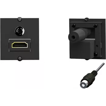 Toma empotrable HDMI + 3,5 mm Bachmann 917.189, 1 toma, negro