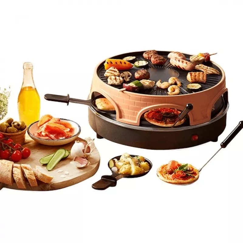 Emerio PO-113255.4 Grill de raclette 1500 W Negro, Marrón
