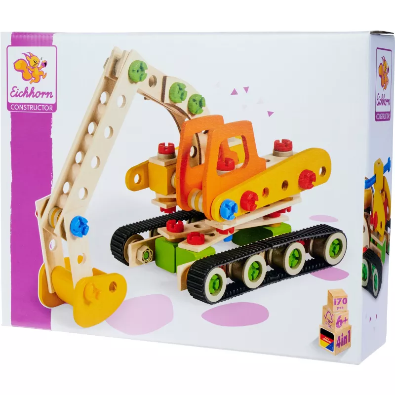 Constructor excavadora de orugas, juguete de construcción 170 piezas