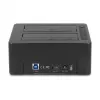 Estación de acoplamiento USB doble DeLOCK para 2 x SATA HDD SSD con función de clonación y lector de tarjetas