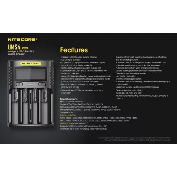 Cargador Nitecore UMS4