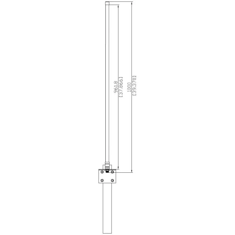 Antena ALLNET ANT-868-7.3dbi-OMNI 868 MHz omnidireccional 7.3 dBi conector hembra N