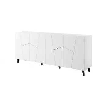 Cómoda Cama Meble ETNA 200x42x82 cm, blanco mate, aglomerado, estructura de 16 mm