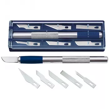 Set de cuchillos de hobby WEDO 78 722 — cuchillo de hobby con 6 formas de hoja distintas