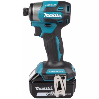 Llave de impacto Makita DTD173RTJ 18V inalámbrica, portabrocas de 1/4 pulgadas, 3600 rpm, empuñadura de pistola, Li-Ion