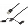 Cable USB ShiverPeaks BS14-50068 1m USB A USB C/Micro-USB B/Lightning negro