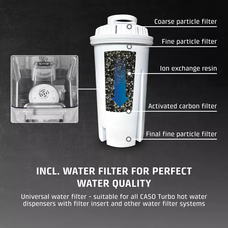 Caso Turbo dispensador de agua caliente | HW 620 | dispensador de agua | 2600 W | 2,5 L | plástico/acero inoxidable | negro/acero inoxidable