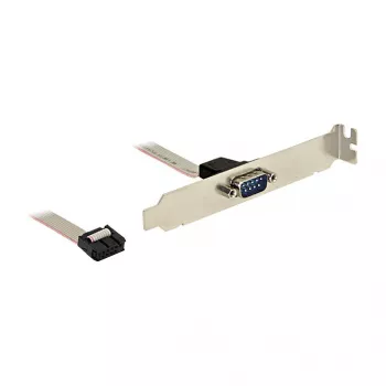 Delock Slot Bracket, 1 x serie (DB9 macho) a IDC hembra de 9 pines, Twisted Pinout, 25 cm