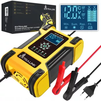 Cargador de baterías inteligente Extralink Shango | Rectificador | 100 - 240VAC, 12V 12A, 24V 6A