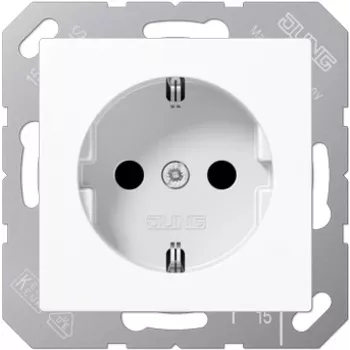 Enchufe Jung A 520 WW, CEE 7/3, 250 V, 16 A, blanco, duroplast