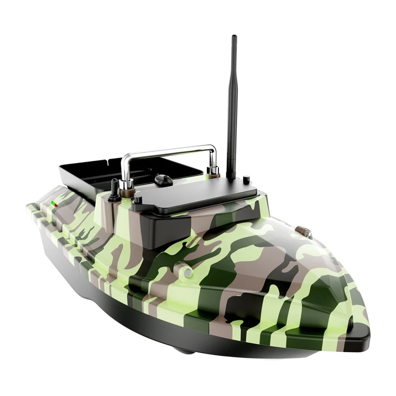 Barco cebo Flytec V050 con batería de 12000mAh, verde camo — barco cebo por radiocontrol