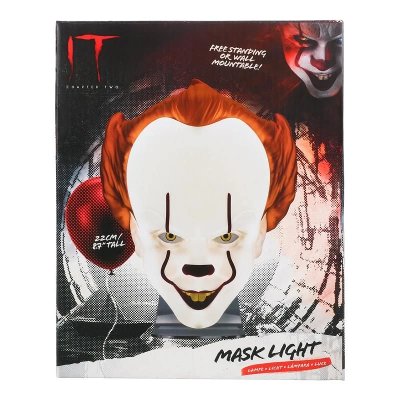 Lámpara de mesa Paladone lámpara máscara PP11207ITV2 Pennywise LED, lámpara temática con forma de máscara
