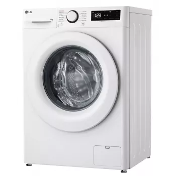 LG | Lavadora | F2WR508SWW | Clase de eficiencia energética A-10% | Carga frontal | Capacidad de lavado 8 kg | 1200 rpm | Profundidad 47,5 cm | Anchura 60 cm | Pantalla | LED | Función vapor