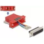 Delock 67094 Kit de montaje D-Sub de 25 pines macho a RJ12 hembra, rojo