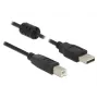 Cable USB DeLOCK 0,5 m USB 2.0-A USB 2.0-B Negro