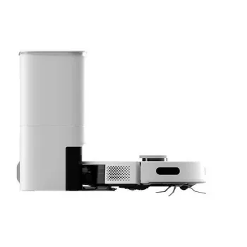 Robot aspirador EZVIZ RE5 PLUS — navegación LiDAR, potencia de succión 4000 Pa, 240 min de autonomía, depósito de polvo 0,35 l, depósito de agua 0,3 l, base con pantalla táctil