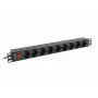 Lanberg PDU-09F-0300-BK PDU para rack 1U, 9x Schuko, 16 A, 3 m, negro
