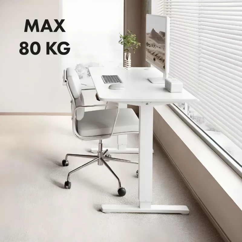 Escritorio con regulación eléctrica de altura ergo office ER-400 W — altura máx. 1160 mm, carga máx. 80 kg