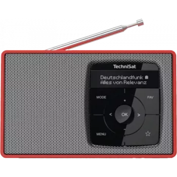 Radio digital DAB+ TECHNISAT Digitradio 2 rojo/plata — receptor DAB+/FM portátil, altavoz integrado