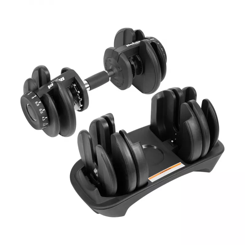 Mancuerna de hierro fundido ajustable Rebel RBA-2303 — hasta 24 kg, negro, una pieza