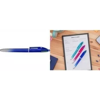 BIC 4 Colours Smooth Gradient Metallic Blue bolígrafo de 4 colores