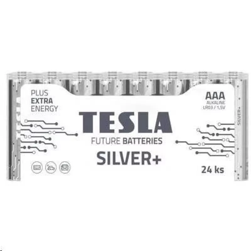 Pilas Tesla AAA Silver+ alcalinas LR03 1150 mAh (24 uds.) (13032410)