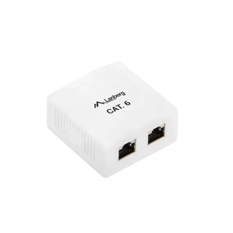 Lanberg OS6-0002-W caja de superficie, 2x RJ45 Cat.6, blanca