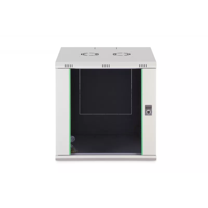 Rack de montaje en pared DIGITUS Dynamic-N 12U 600x600 mm IP20, cerradura con llave, gestión de cables, sin montar
