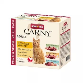 ANIMONDA Carny Adult Mix de ave - Comida húmeda para gatos - 8x85 g