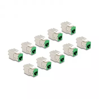 Módulo Keystone DeLOCK 88116 plano verde RJ-45 10 uds.