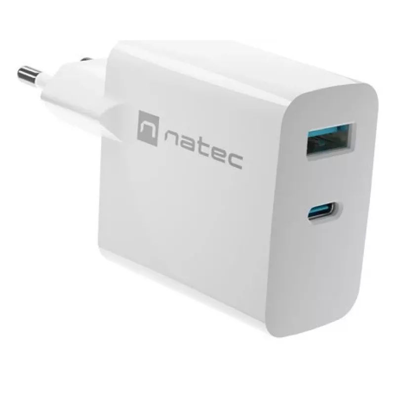 Cargador para dispositivos móviles NATEC NUC-2144 universal blanco CA carga rápida interior