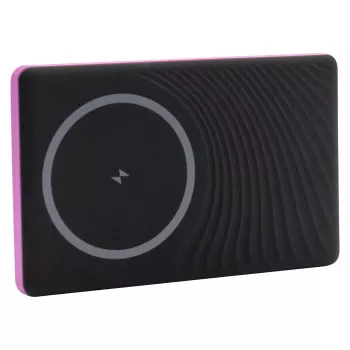 Batería portátil RealPower PB-5000 MAG 5000 mAh, carga inalámbrica, USB-C, 20 W, rosa
