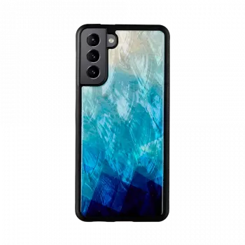 Funda para smartphone iKins para Samsung Galaxy S21+ — tapa trasera protectora, blue lake negra