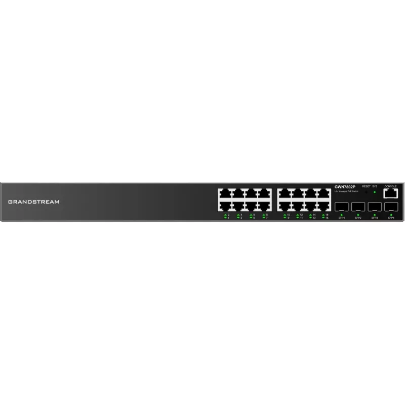 Switch gestionable Grandstream GWN7802P L2+ PoE+, 16x Gigabit, 4x SFP