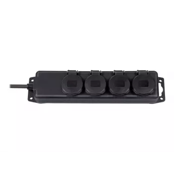 Base de enchufe de alargador Brennenstuhl IP44 4 tomas negro 2,0 m H07RN-F 3G1,5 - Alargador - AC 230 V - Tomas de salida: 4 - 2 m (1159960)