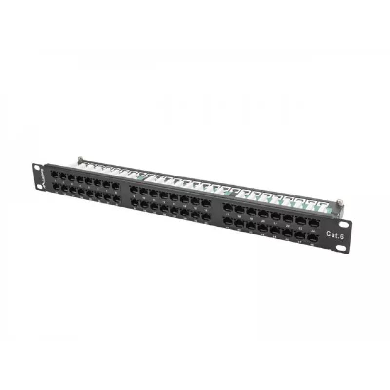 Lanberg PPU6-1048-B - Patch panel - 1U - 19 pulgadas