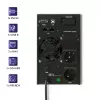 SAI (sistema de alimentación ininterrumpida) Qoltec 53042 de doble conversión (Online) 1 kVA 800 W 2 tomas de CA