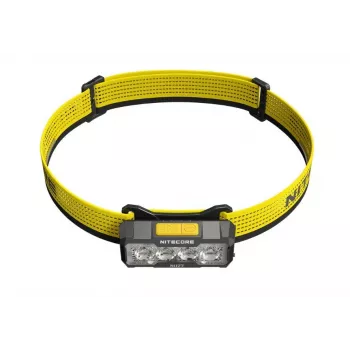 Linterna frontal Nitecore NU27 negra, linterna frontal LED amarilla