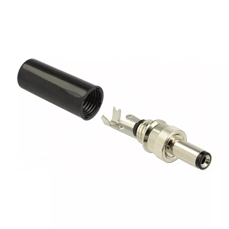 DeLOCK 89915 conector DC 5,5 x 2,1 mm, 12 mm, para soldar, 2 A