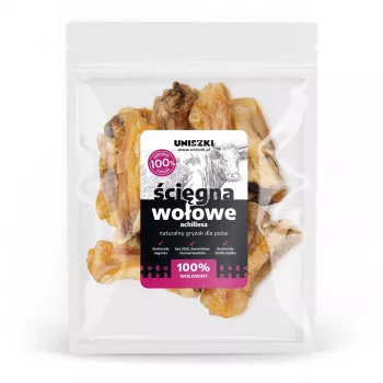 Snack para perros UNISZKI tendones de Aquiles de ternera 500 g — natural, sin cereales, sin azúcar ni gluten